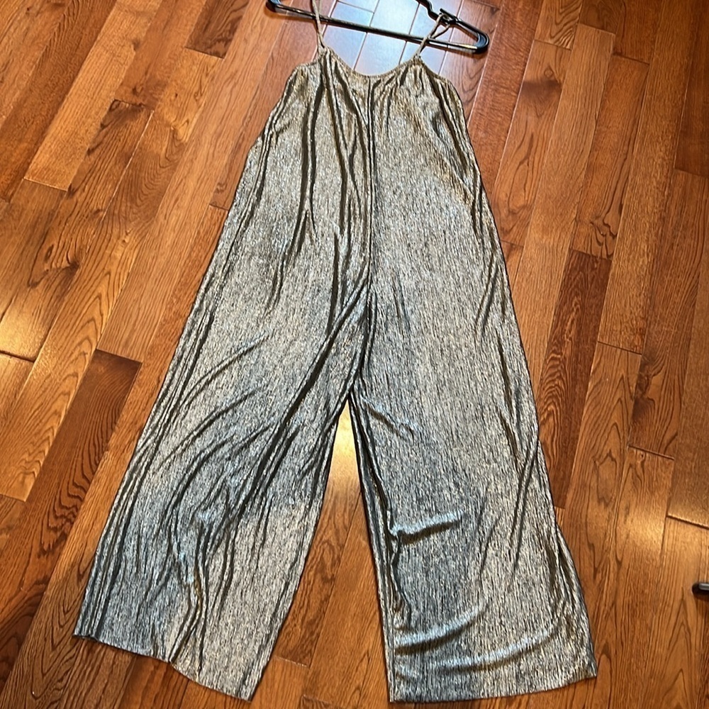 Pull & Bear shiny metallic Jumpsuit overalls Sz S - Picture 3 of 17